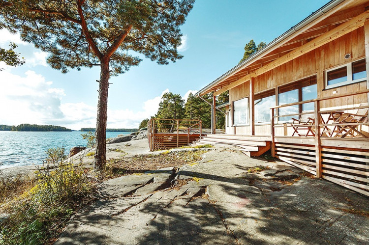 An EcoCocon home looks out to sea