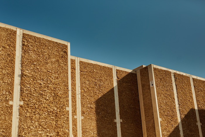 EcoCocon's timber-straw wall panels are simply screwed together, allowing for Desing for Disassembly