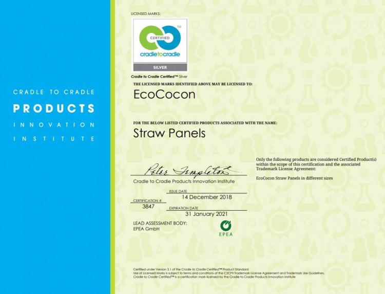 EcoCocon Cradle to Cradle Certificate